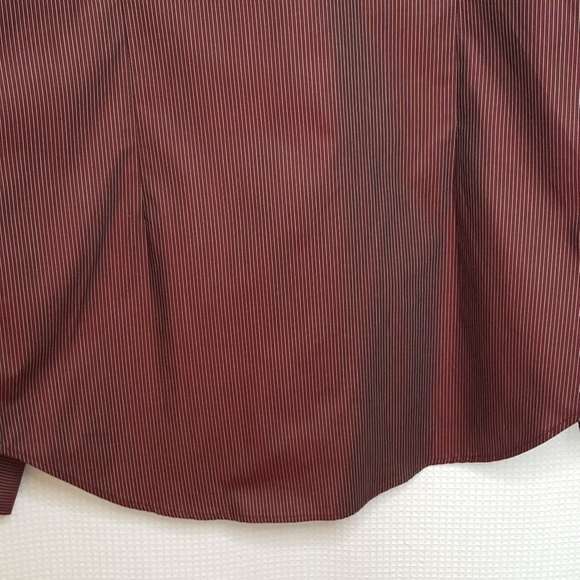 NEW Zara Men's XL 42 Burgundy Wine Pinstripe Shirt - Picture 8 of 8